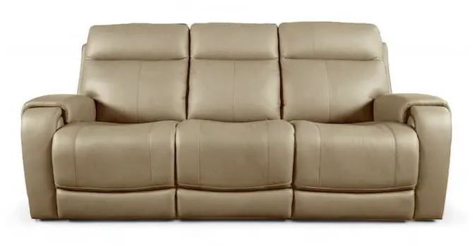 Bassett Club Level 3760-P62C Avery Leather Power Reclining Sofa - Avery Champagne Bassett Club Level 3760-P62C Avery Leather Power Reclining Sofa - Avery Champagne