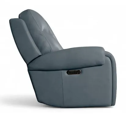 Bassett Club Level 3760-P62A Avery Leather Power Reclining Sofa - Avery Azure Bassett Club Level 3760-P62A Avery Leather Power Reclining Sofa - Avery Azure