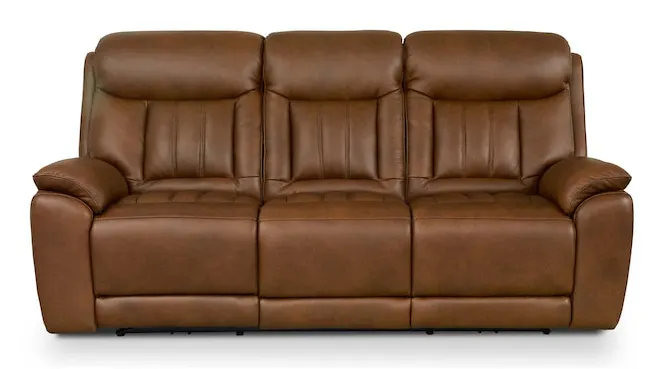 Bassett Club Level 3762-P62TC Benson Leather Power Reclining Sofa - Benson Tuscan Cafe Bassett Club Level 3762-P62TC Benson Leather Power Reclining Sofa - Benson Tuscan Cafe