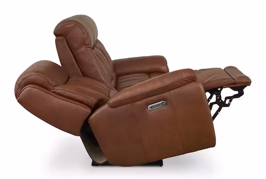 Bassett Club Level 3762-P42TC Benson Leather Power Reclining Loveseat - Benson Tuscan Cafe Bassett Club Level 3762-P42TC Benson Leather Power Reclining Loveseat - Benson Tuscan Cafe