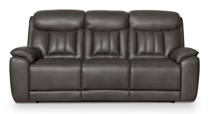 Bassett Club Level 3762-P62TG Benson Leather Power Reclining Sofa - Benson Tuscan Gunmetal Bassett Club Level 3762-P62TG Benson Leather Power Reclining Sofa - Benson Tuscan Gunmetal