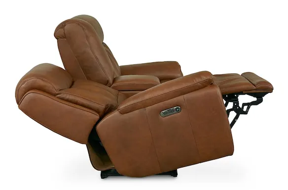 Bassett Club Level 3762-PC42TC Benson Leather Power Reclining Loveseat with Center Console - Benson Tuscan Cafe Bassett Club Level 3762-PC42TC Benson Leather Power Reclining Loveseat with Center Console - Benson Tuscan Cafe