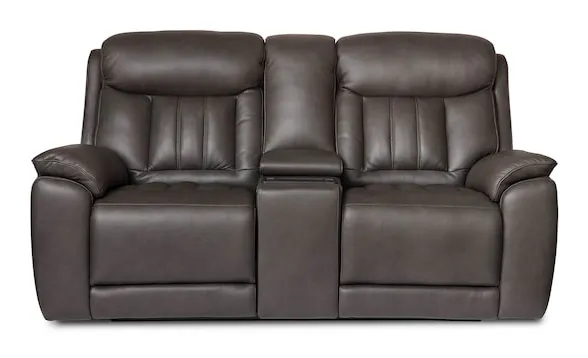 Bassett Club Level 3762-PC42TG Benson Leather Power Reclining Loveseat with Center Console - Benson Tuscan Gunmetal Bassett Club Level 3762-PC42TG Benson Leather Power Reclining Loveseat with Center Console - Benson Tuscan Gunmetal