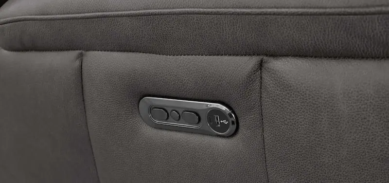 Bassett Club Level 3762-P42TG Benson Leather Power Reclining Loveseat - Benson Tuscan Gunmetal Bassett Club Level 3762-P42TG Benson Leather Power Reclining Loveseat - Benson Tuscan Gunmetal