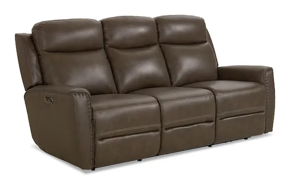 Bassett Club Level 3793-P62S Douglas Leather Power Reclining Sofa - Douglas Sable Bassett Club Level 3793-P62S Douglas Leather Power Reclining Sofa - Douglas Sable