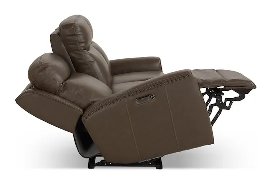 Bassett Club Level 3793-P62S Douglas Leather Power Reclining Sofa - Douglas Sable Bassett Club Level 3793-P62S Douglas Leather Power Reclining Sofa - Douglas Sable