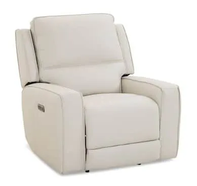 Bassett Club Level 3795-P0V Raymond Leather Zero Gravity Power Recliner – Raymond Vanilla