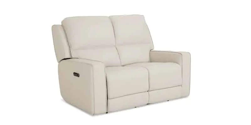 Bassett Club Level 3795-P42V Raymond Leather Power Reclining Loveseat – Raymond Vanilla