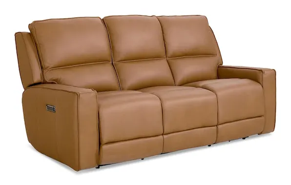 Bassett Club Level 3795-P62A Raymond Leather Power Reclining Sofa - Raymond Antelope Bassett Club Level 3795-P62A Raymond Leather Power Reclining Sofa - Raymond Antelope