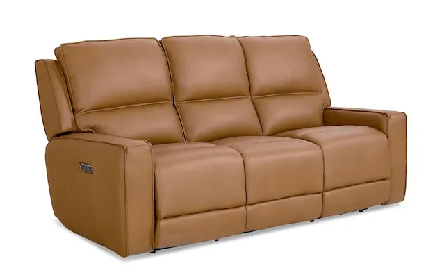 Bassett Club Level 3795-P62A Raymond Leather Power Reclining Sofa - Raymond Antelope Bassett Club Level 3795-P62A Raymond Leather Power Reclining Sofa - Raymond Antelope