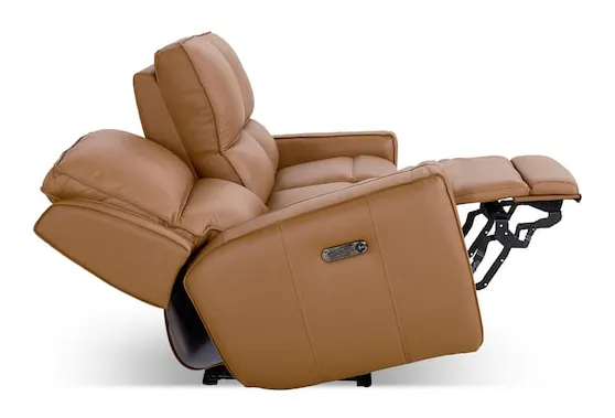 Bassett Club Level 3795-P62A Raymond Leather Power Reclining Sofa - Raymond Antelope Bassett Club Level 3795-P62A Raymond Leather Power Reclining Sofa - Raymond Antelope