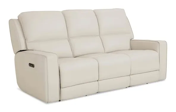 Bassett Club Level 3795-P62V Raymond Leather Power Reclining Sofa - Raymond Vanilla Bassett Club Level 3795-P62V Raymond Leather Power Reclining Sofa - Raymond Vanilla