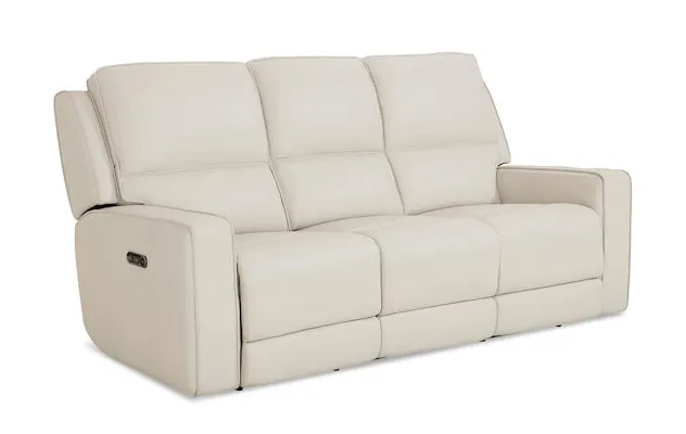 Bassett Club Level 3795-P62V Raymond Leather Power Reclining Sofa - Raymond Vanilla Bassett Club Level 3795-P62V Raymond Leather Power Reclining Sofa - Raymond Vanilla