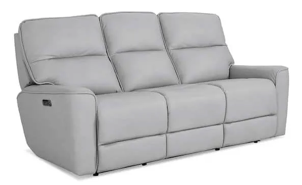 Bassett Club Level 3797-P62M Kenneth Leather Power Reclining Sofa – Kenneth Mist