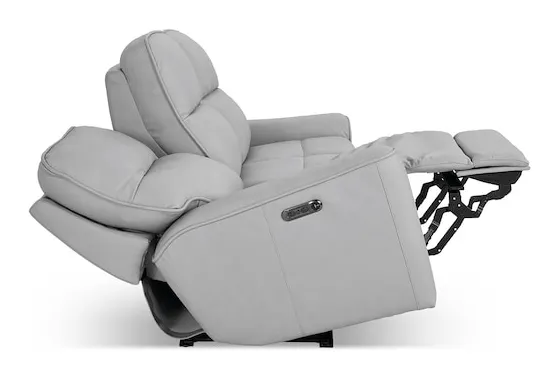 Bassett Club Level 3797-P62M Kenneth Leather Power Reclining Sofa - Kenneth Mist Bassett Club Level 3797-P62M Kenneth Leather Power Reclining Sofa - Kenneth Mist