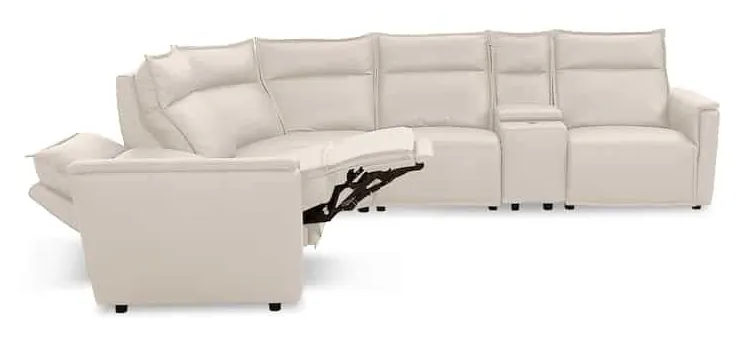 Bassett Club Level 3799-MSECTV Chauncey Leather Power Reclining Sectional - Chauncey Vanilla Bassett Club Level 3799-MSECTV Chauncey Leather Power Reclining Sectional - Chauncey Vanilla