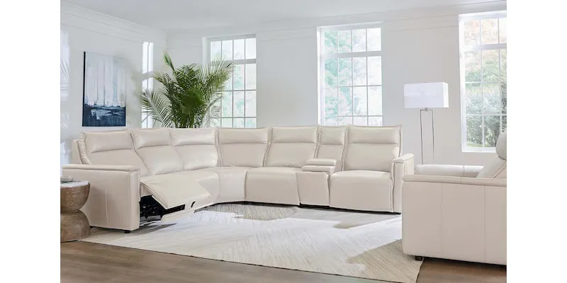 Bassett Club Level 3799-P0V Chauncey Leather Zero Gravity Power Recliner - Chauncey Vanilla
