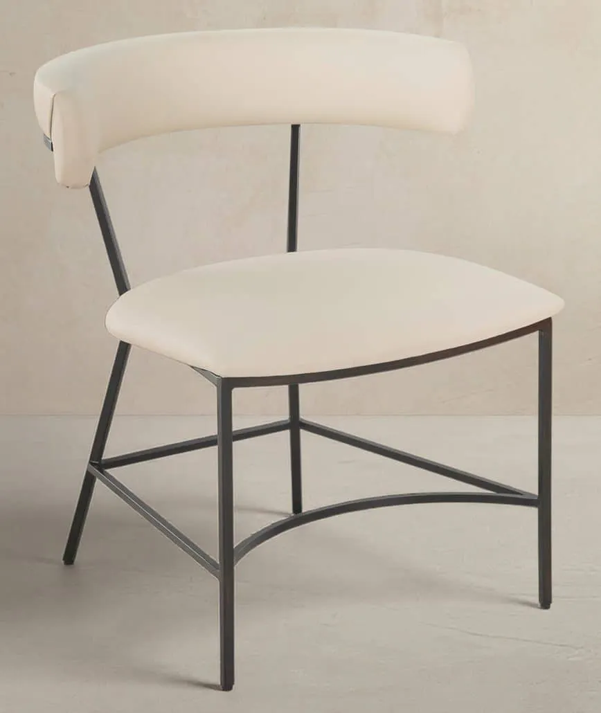 Gabby Home SCH-175625 Matlock Metal Faux Leather Dining Chair – White Dark Bronze