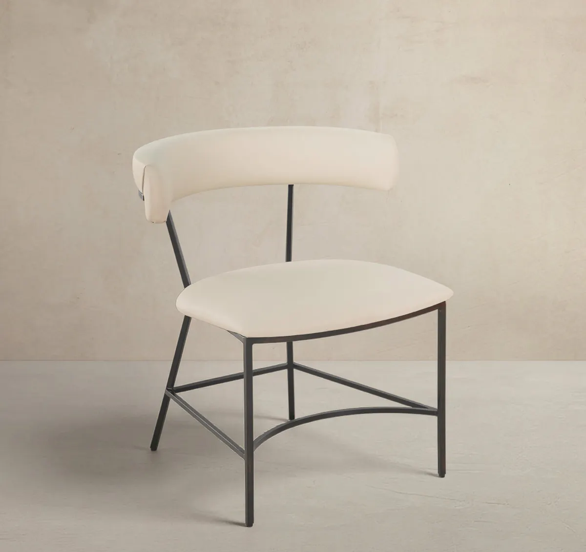 Gabby Home SCH-175625 Matlock Metal Faux Leather Dining Chair - White Dark Bronze Gabby Home SCH-175625 Matlock Metal Faux Leather Dining Chair - White Dark Bronze