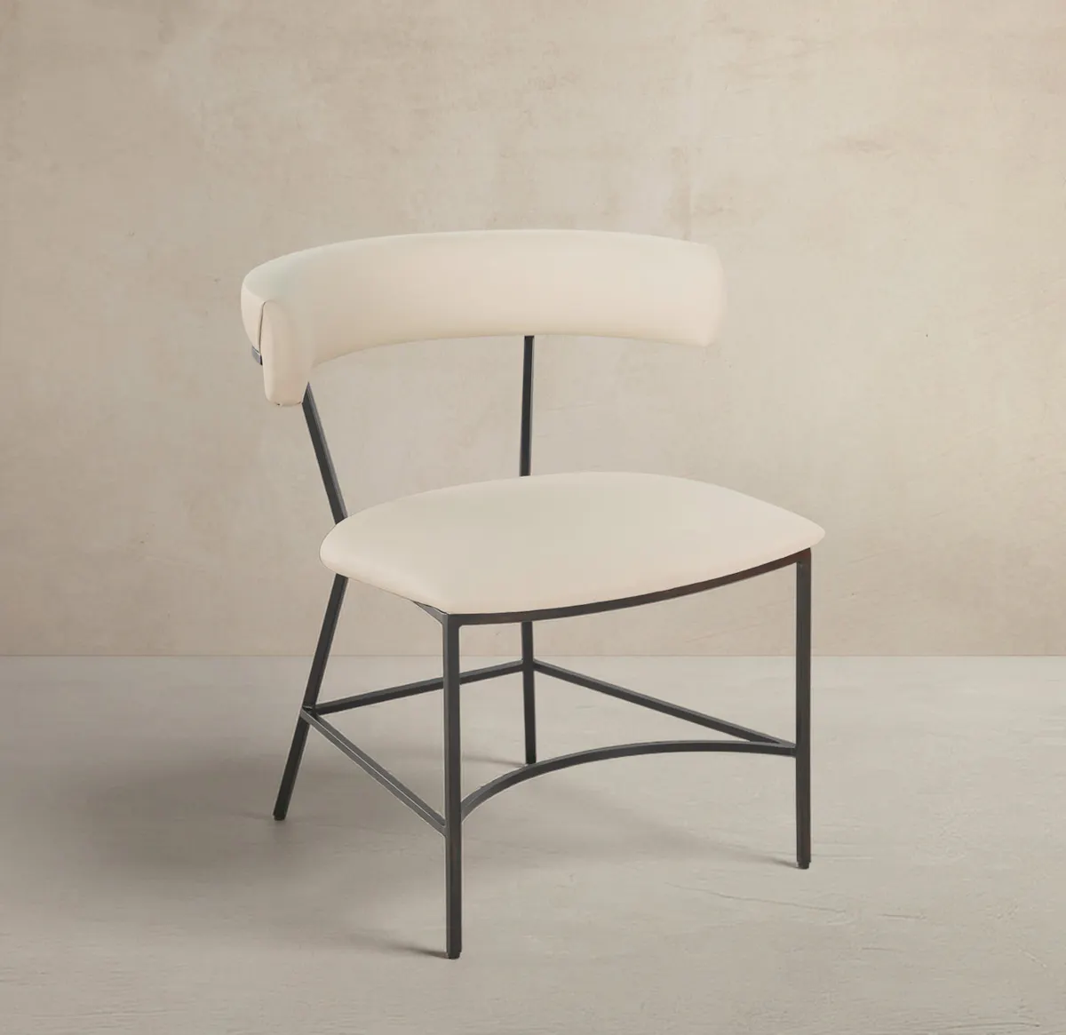Gabby Home SCH-175625 Matlock Metal Faux Leather Dining Chair - White Dark Bronze Gabby Home SCH-175625 Matlock Metal Faux Leather Dining Chair - White Dark Bronze