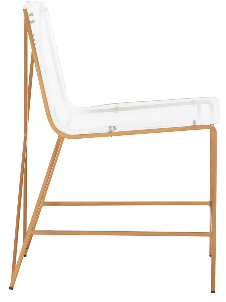Gabby Home SCH-155390 Johnson Iron Acrylic Dining Chair - Antique Gold Gabby Home SCH-155390 Johnson Iron Acrylic Dining Chair - Antique Gold