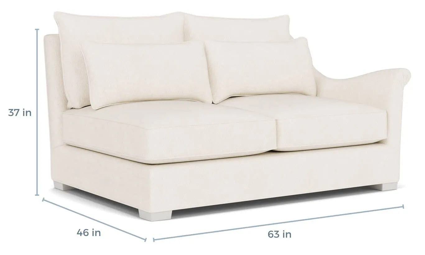 Gabby Home SCH-771 Westley Upholstered Sectional Loveseat, Deep Seat – Right Facing