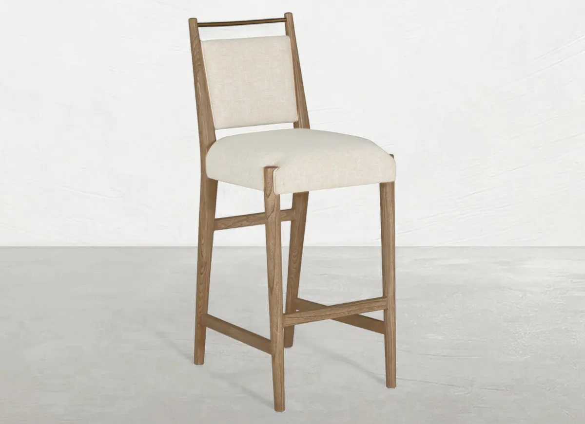 Gabby Home SCH-176006 Highland Oak Reclined Back Bar Stool - Dawn Gabby Home SCH-176006 Highland Oak Reclined Back Bar Stool - Dawn