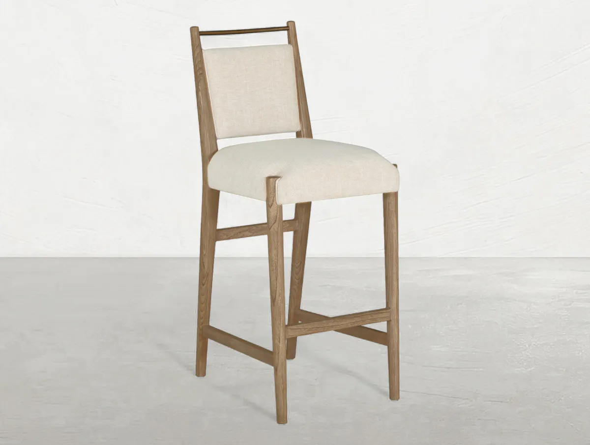 Gabby Home SCH-176006 Highland Oak Reclined Back Bar Stool - Dawn Gabby Home SCH-176006 Highland Oak Reclined Back Bar Stool - Dawn