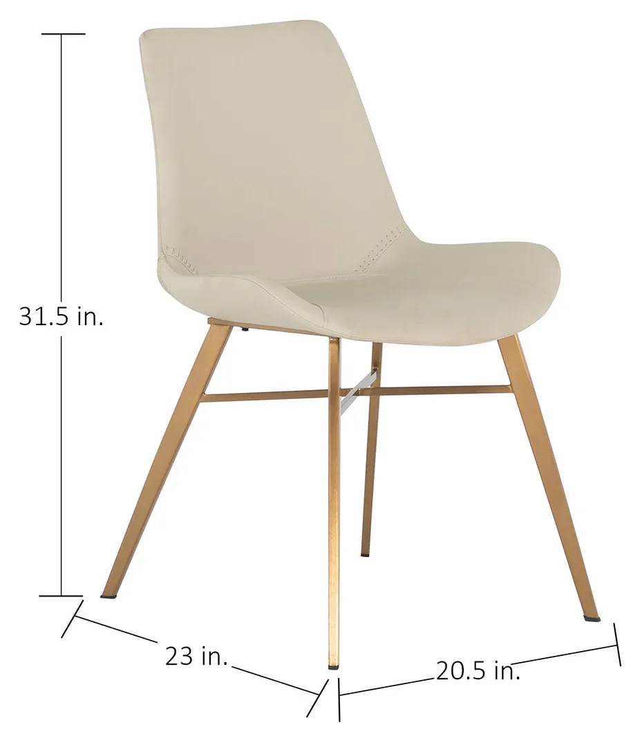 Gabby Home SCH-175623 Hines Faux Leather Stainless Steel Dining Chair - White Gold Gabby Home SCH-175623 Hines Faux Leather Stainless Steel Dining Chair - White Gold