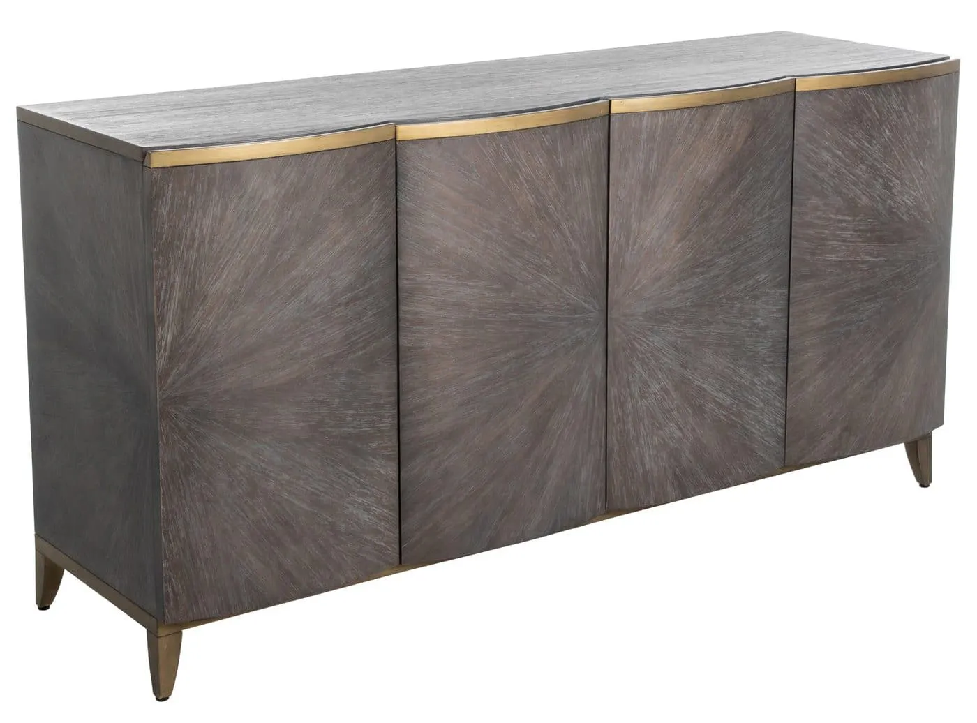 Gabby Home SCH-170185 Pete Mindi Starburst Storage Cabinet – 2 Shelves, Natural Black