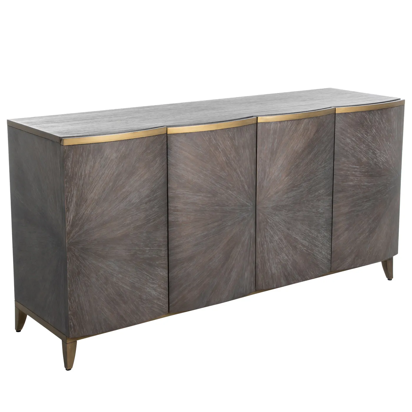 Gabby Home SCH-170185 Pete Mindi Starburst Storage Cabinet – 2 Shelves, Natural Black