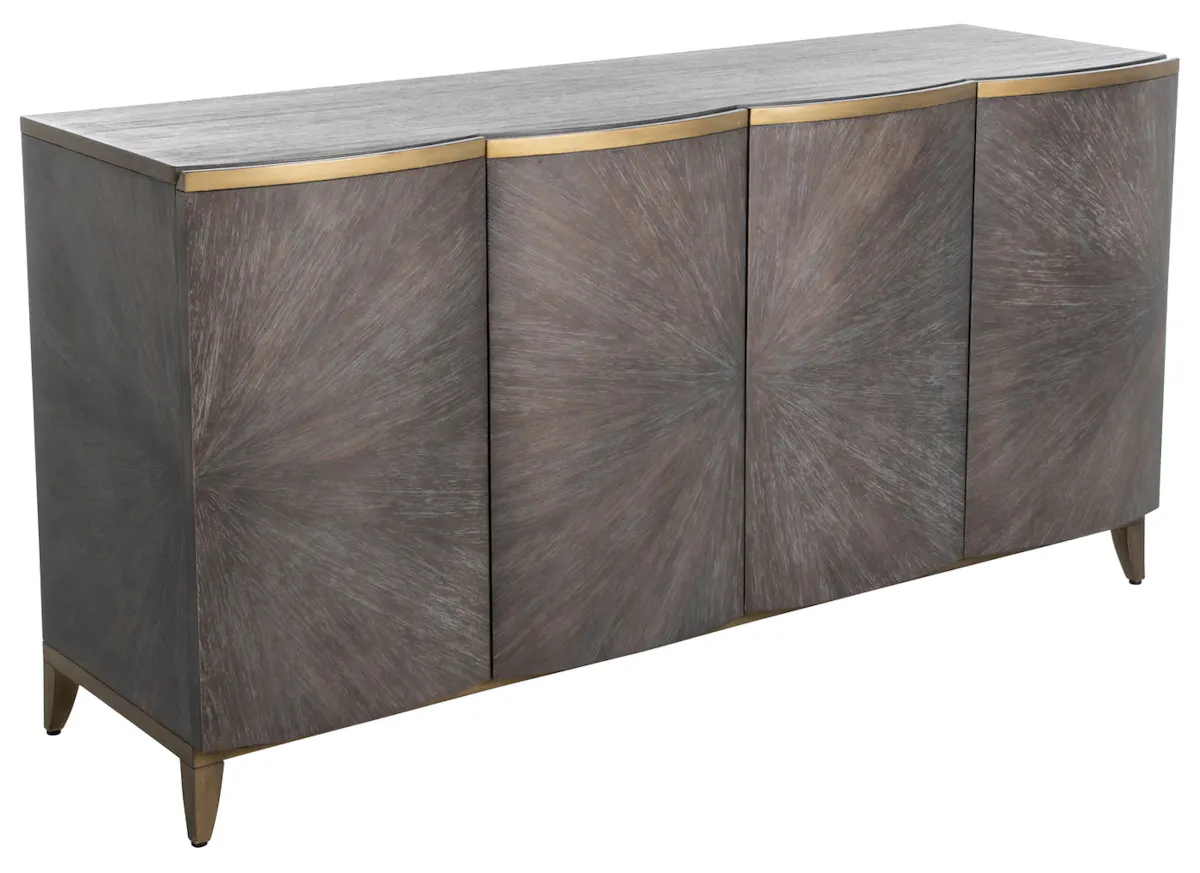 Gabby Home SCH-170185 Pete Mindi Starburst Storage Cabinet - 2 Shelves, Natural Black Gabby Home SCH-170185 Pete Mindi Starburst Storage Cabinet - 2 Shelves, Natural Black