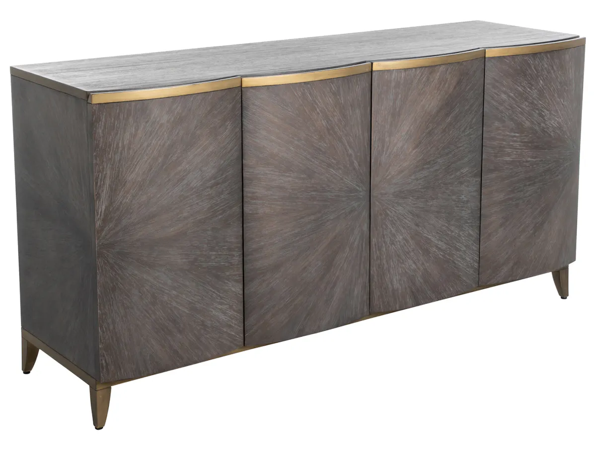 Gabby Home SCH-170185 Pete Mindi Starburst Storage Cabinet - 2 Shelves, Natural Black Gabby Home SCH-170185 Pete Mindi Starburst Storage Cabinet - 2 Shelves, Natural Black