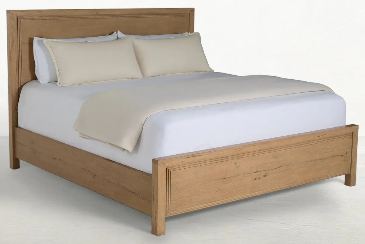 Gabby Home SCH-176080 Wren Oak Wood Bed - Queen, Dawn Gabby Home SCH-176080 Wren Oak Wood Bed - Queen, Dawn