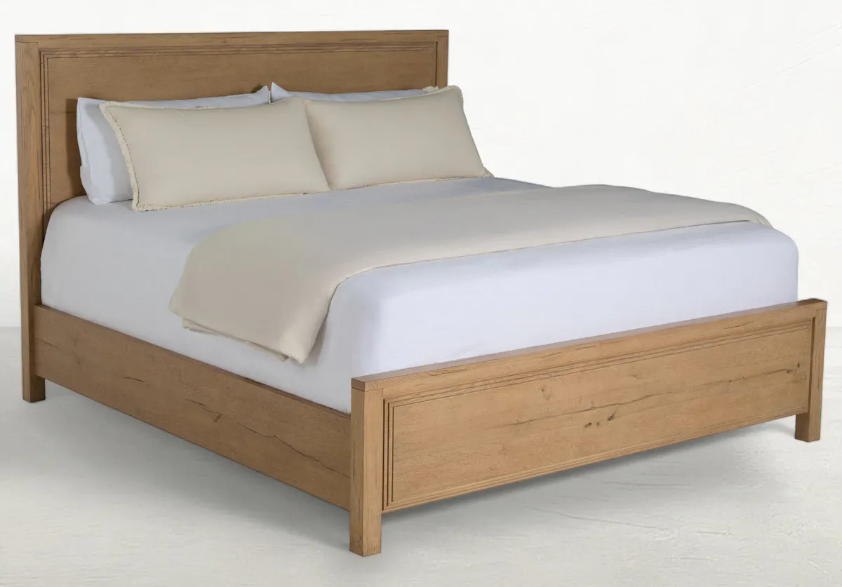 Gabby Home SCH-176080 Wren Oak Wood Bed - Queen, Dawn Gabby Home SCH-176080 Wren Oak Wood Bed - Queen, Dawn