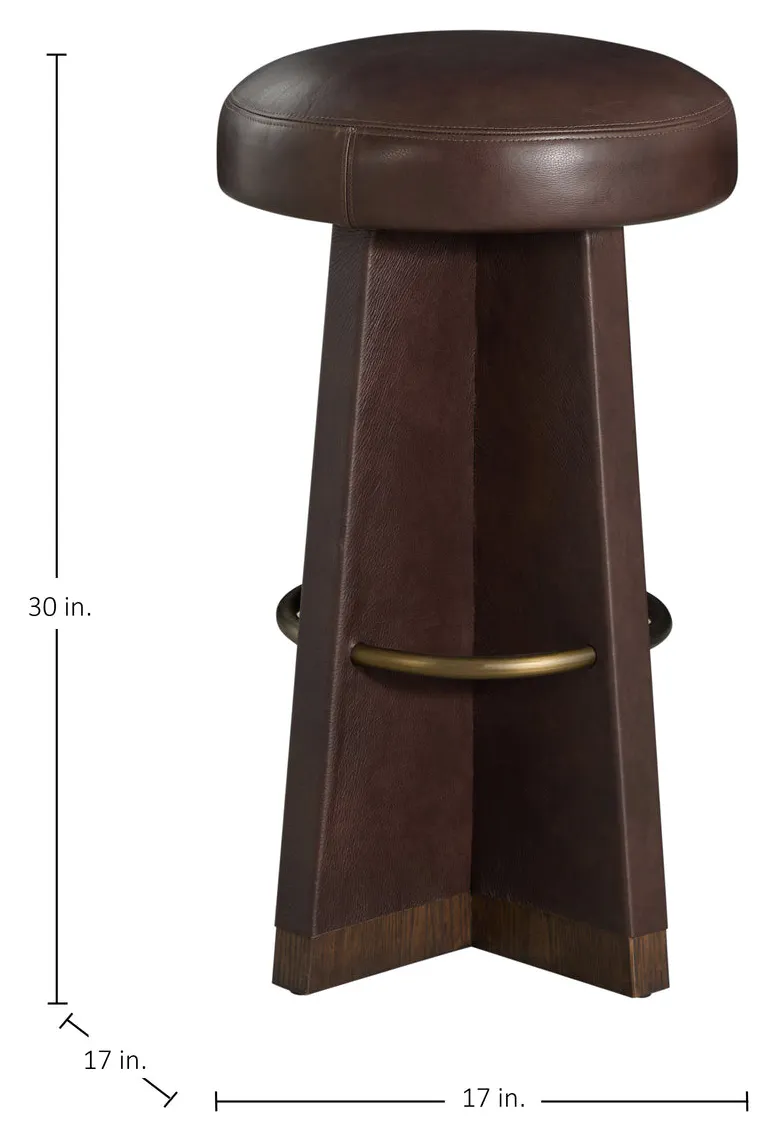 Gabby Home SCH-176010 Plateau Leather Swivel Bar Stool - Dusk Gabby Home SCH-176010 Plateau Leather Swivel Bar Stool - Dusk