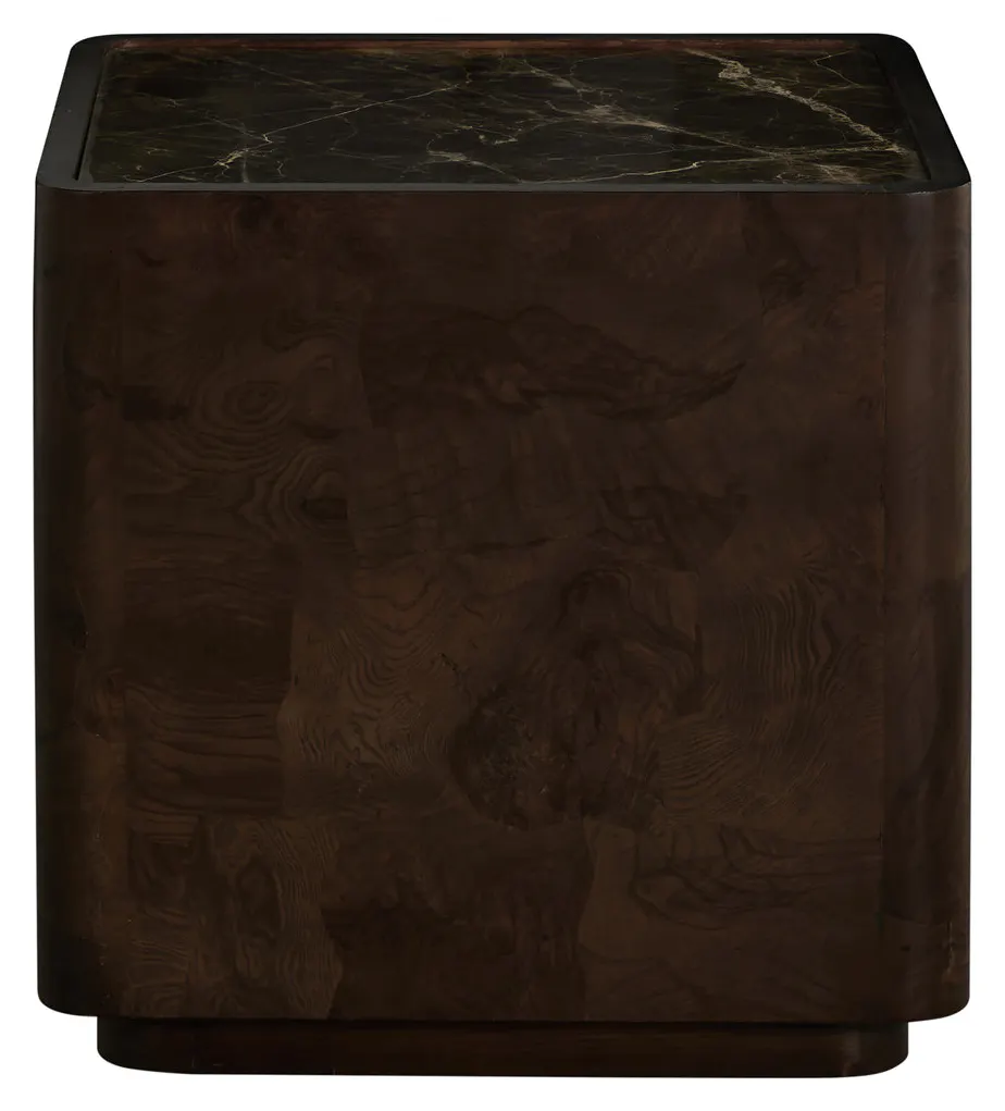 Gabby Home SCH-175952 Summit Ash Burl Square Pedestal Side Table - Dusk Gabby Home SCH-175952 Summit Ash Burl Square Pedestal Side Table - Dusk