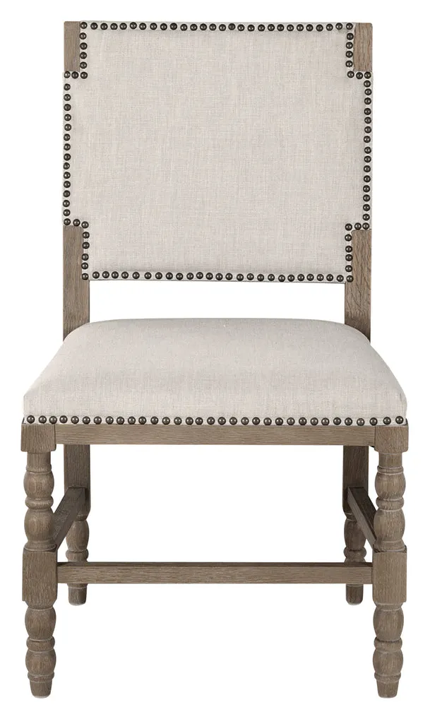 Gabby Home SCH-592-S300-F03 Tyson Sunbrella Acrylic Oak Dining Chair - Burnished Linen Dove Gabby Home SCH-592-S300-F03 Tyson Sunbrella Acrylic Oak Dining Chair - Burnished Linen Dove