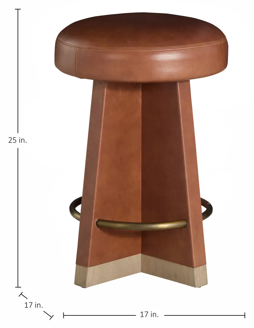 Gabby Home SCH-176002 Plateau Leather Swivel Counter Stool - Dawn Gabby Home SCH-176002 Plateau Leather Swivel Counter Stool - Dawn