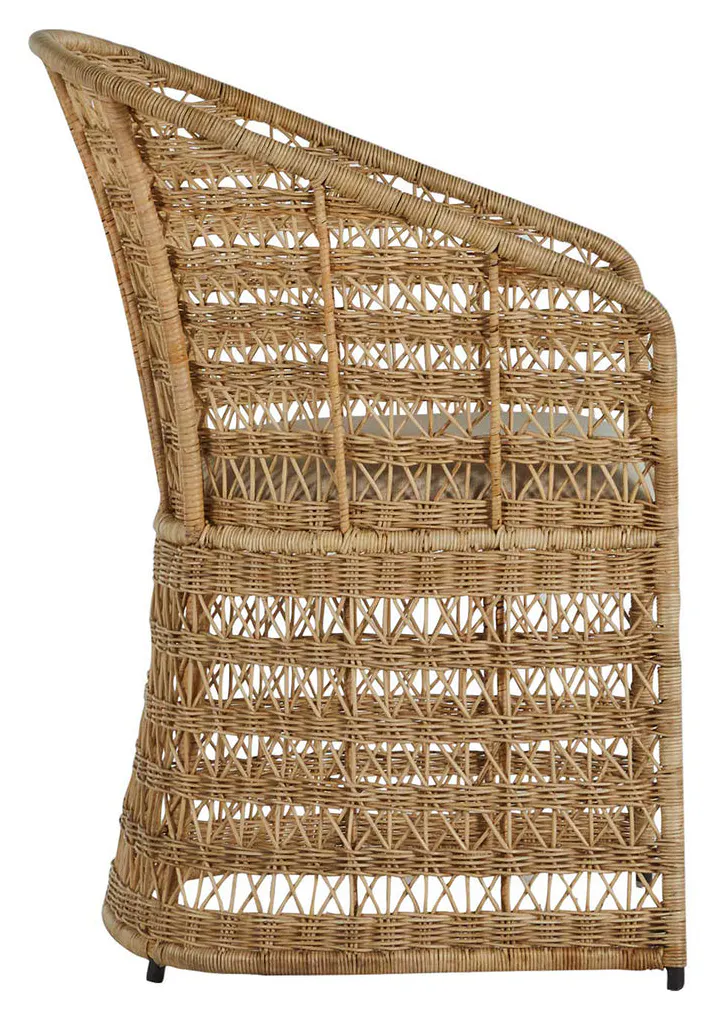 Gabby Home SCH-166335 Libby Natural Rattan Metal Sloping Arms Dining Chair - Dark Gray Vienna Custard Gabby Home SCH-166335 Libby Natural Rattan Metal Sloping Arms Dining Chair - Dark Gray Vienna Custard