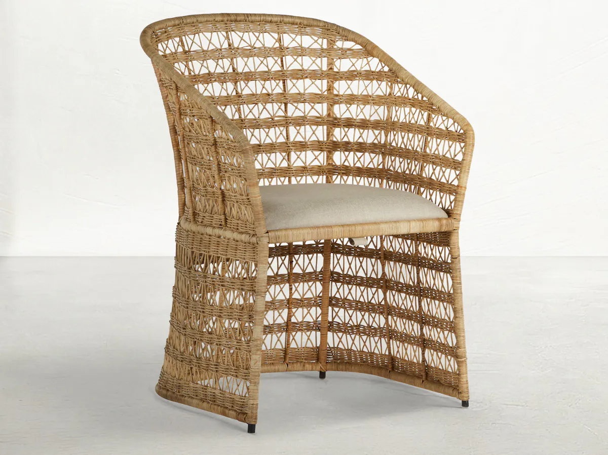 Gabby Home SCH-166335 Libby Natural Rattan Metal Sloping Arms Dining Chair - Dark Gray Vienna Custard Gabby Home SCH-166335 Libby Natural Rattan Metal Sloping Arms Dining Chair - Dark Gray Vienna Custard