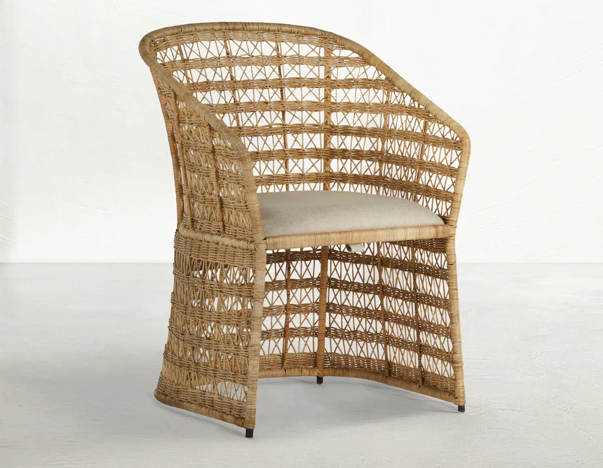 Gabby Home SCH-166335 Libby Natural Rattan Metal Sloping Arms Dining Chair - Dark Gray Vienna Custard Gabby Home SCH-166335 Libby Natural Rattan Metal Sloping Arms Dining Chair - Dark Gray Vienna Custard