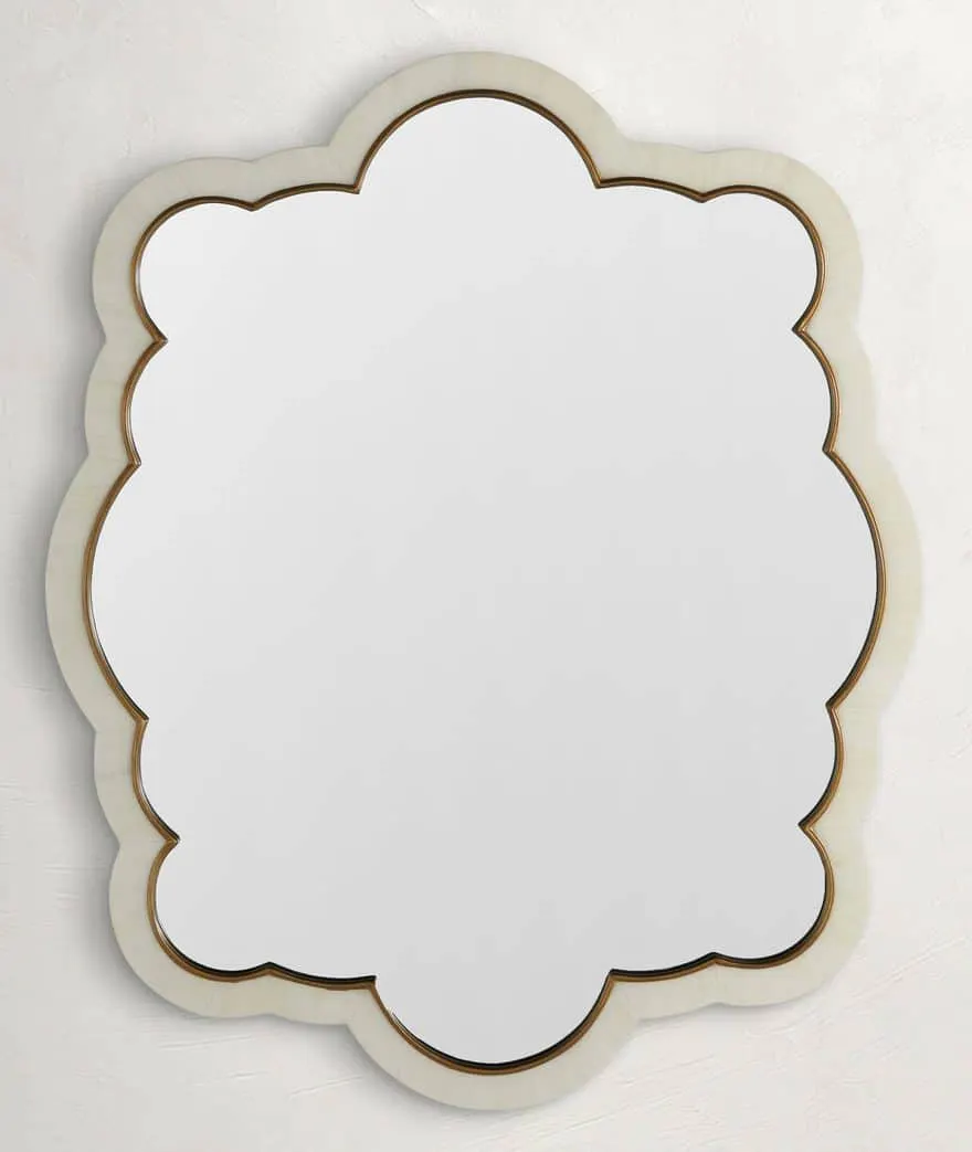 Gabby Home SCH-175040 Rianna Cloud Accent Mirror – Antique Brass Trim