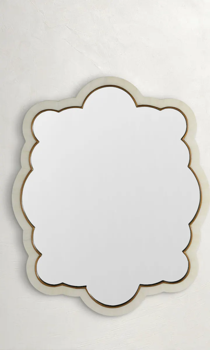 Gabby Home SCH-175040 Rianna Cloud Accent Mirror - Antique Brass Trim Gabby Home SCH-175040 Rianna Cloud Accent Mirror - Antique Brass Trim