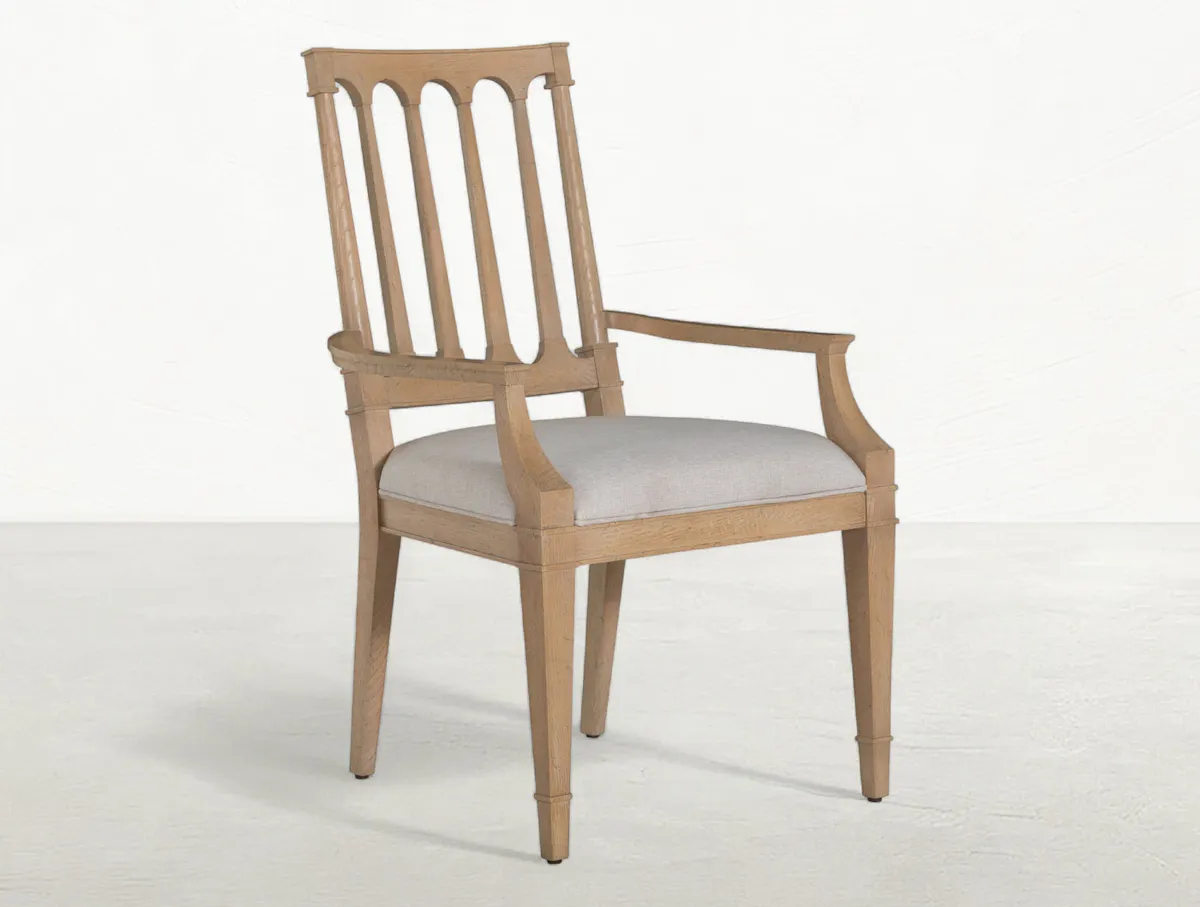 Gabby Home SCH-175993 Mathis Wood Sculpted Back Dining Arm Chair - Rustic French Oak Gabby Home SCH-175993 Mathis Wood Sculpted Back Dining Arm Chair - Rustic French Oak