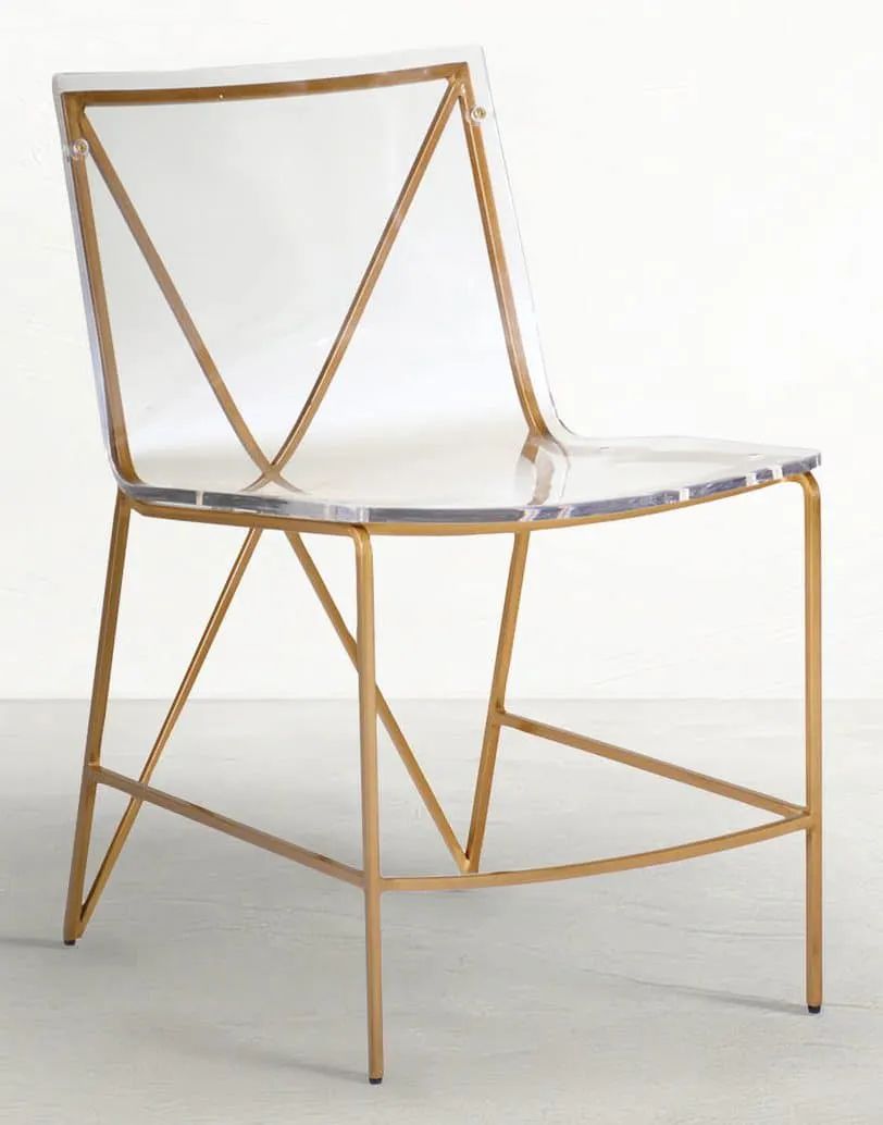 Gabby Home SCH-155390 Johnson Iron Acrylic Dining Chair – Antique Gold