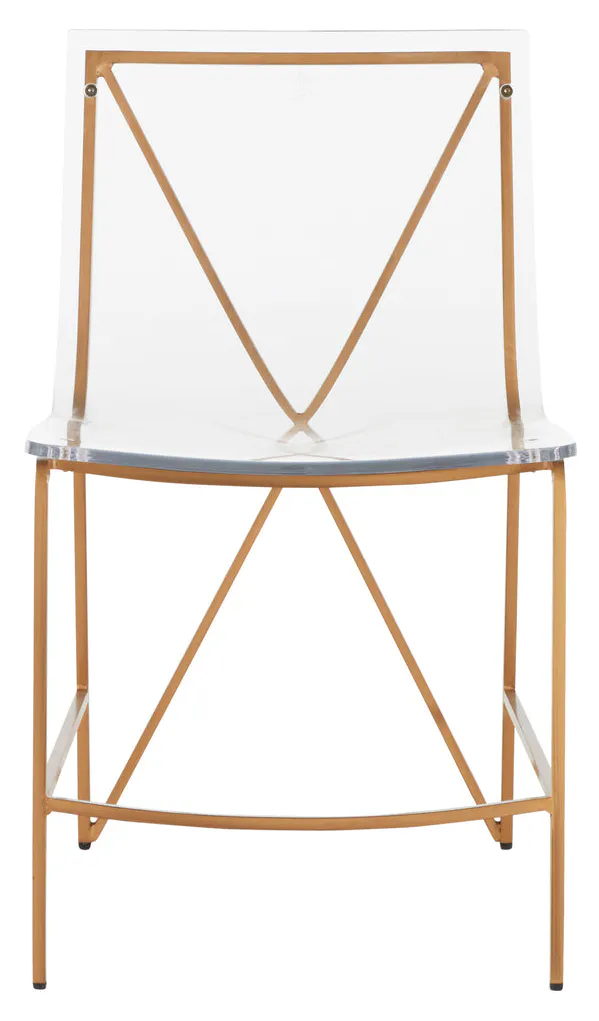 Gabby Home SCH-155390 Johnson Iron Acrylic Dining Chair - Antique Gold Gabby Home SCH-155390 Johnson Iron Acrylic Dining Chair - Antique Gold