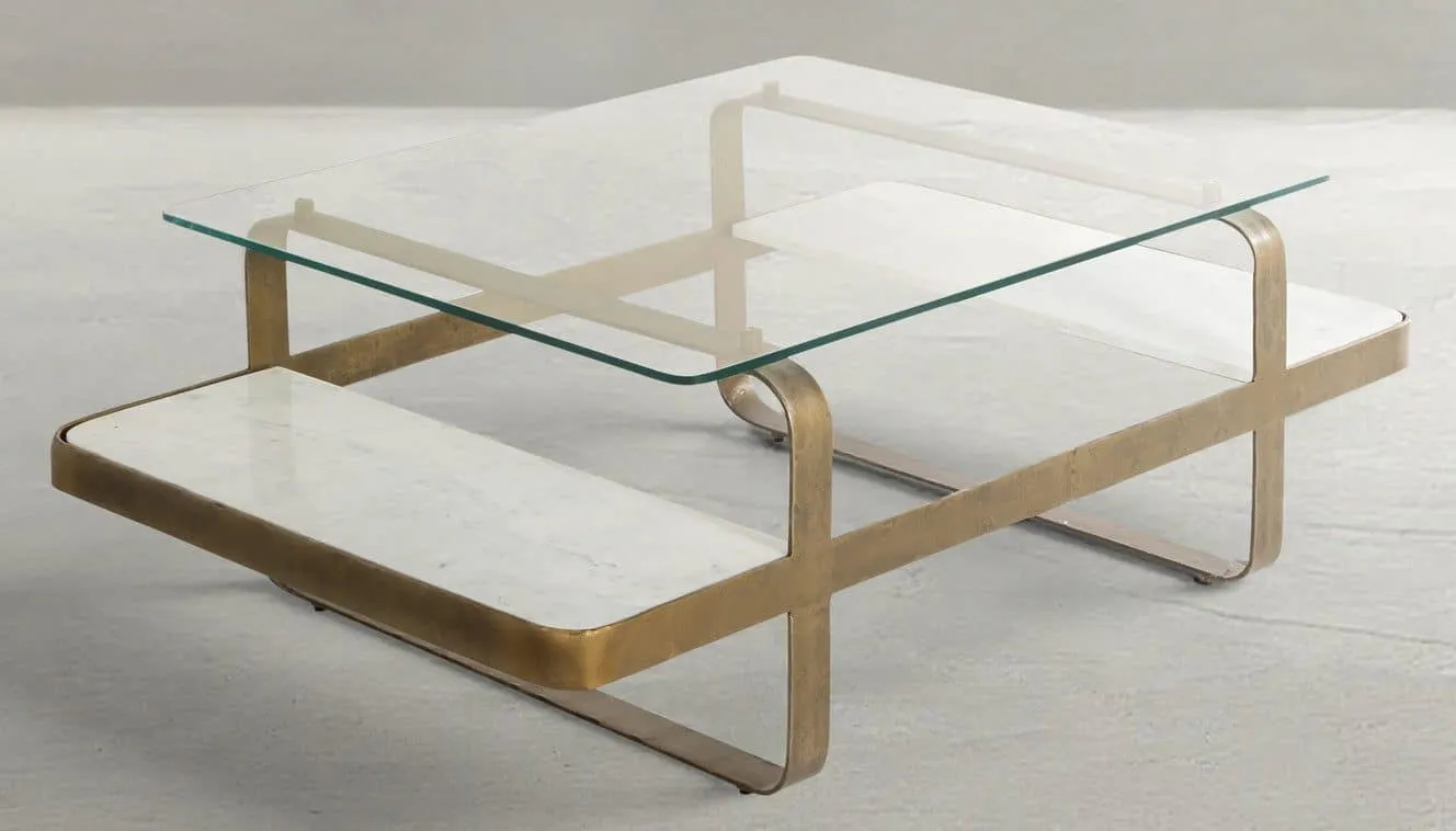 Gabby Home SCH-170365 Winnipeg Iron Rectangle Frame Coffee Table