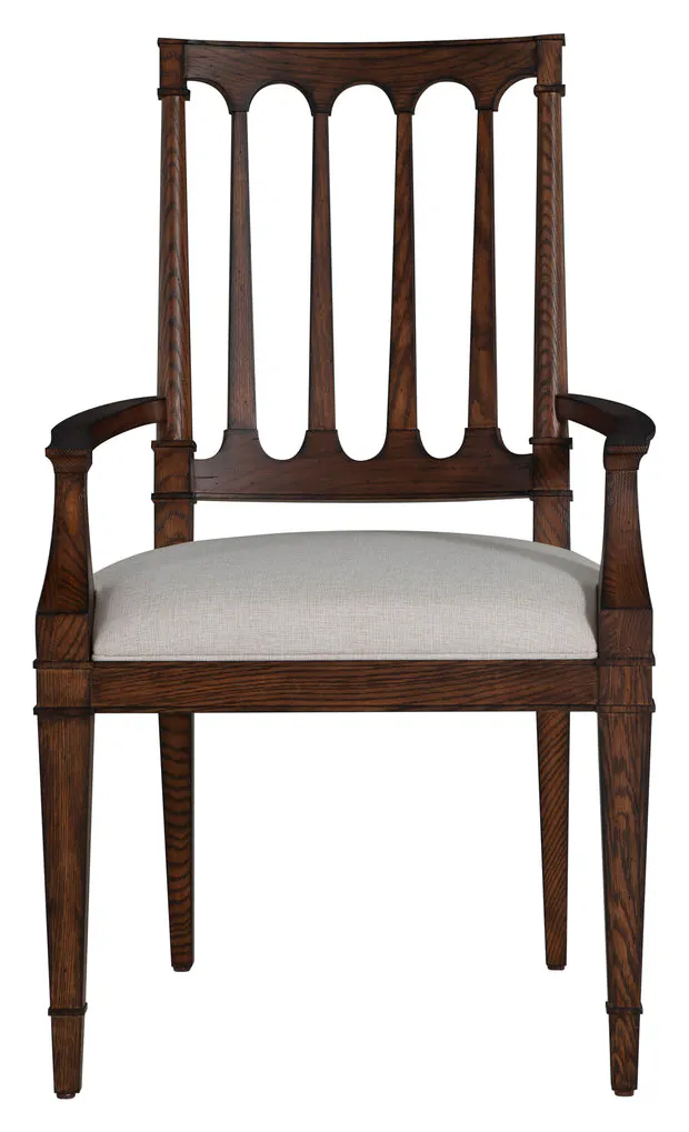 Gabby Home SCH-175994 Mathis Wood Sculpted Back Dining Arm Chair - Rustic Antique Oak Gabby Home SCH-175994 Mathis Wood Sculpted Back Dining Arm Chair - Rustic Antique Oak