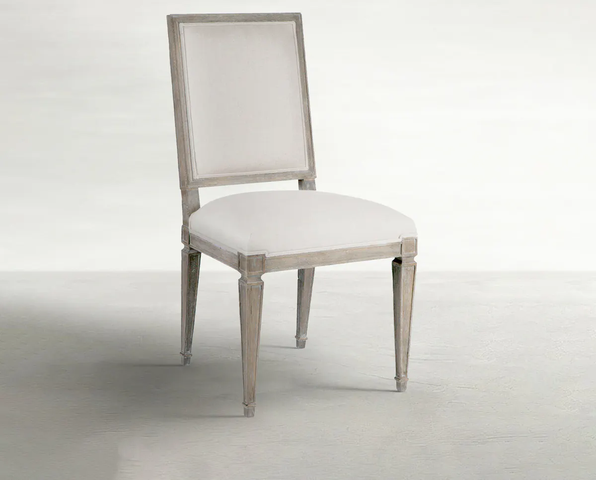 Gabby Home SCH-560-S300-F03 Danielle Oak Square Back Dining Chair - Burnished Sunbrella Linen Dove Gabby Home SCH-560-S300-F03 Danielle Oak Square Back Dining Chair - Burnished Sunbrella Linen Dove